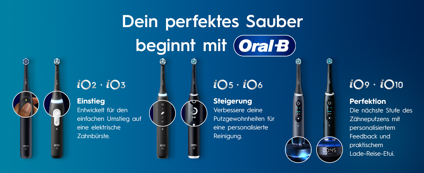 Електрична зубна щітка Oral-B iO Series 3 Matt Black (Чорна), 3 режими чищення, насадка та дорожній футляр у комплекті