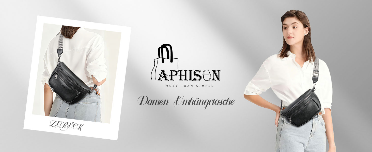 Жіноча сумка-крос-боді APHISON з екошкіри з RFID-захистом, багатофункціональна сумка через плече з регульованим ременем, синя