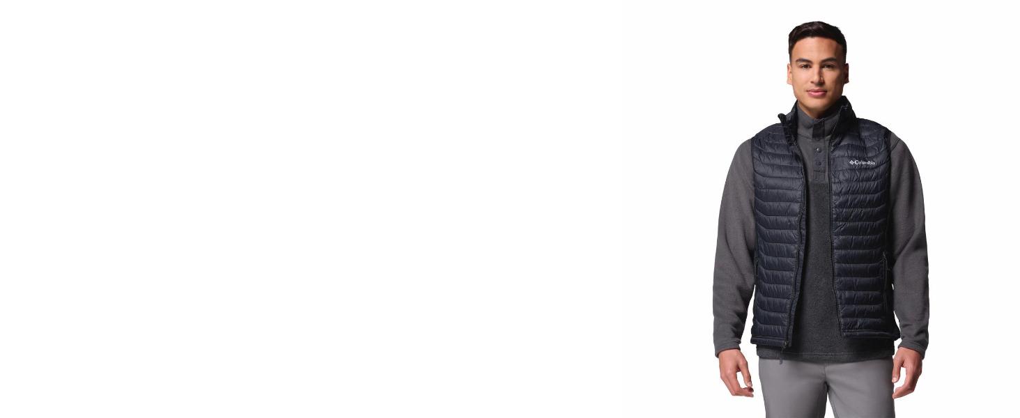 Чоловічий гібридний жилет Columbia Powder Pass Hybrid Vest, чорний, розмір M