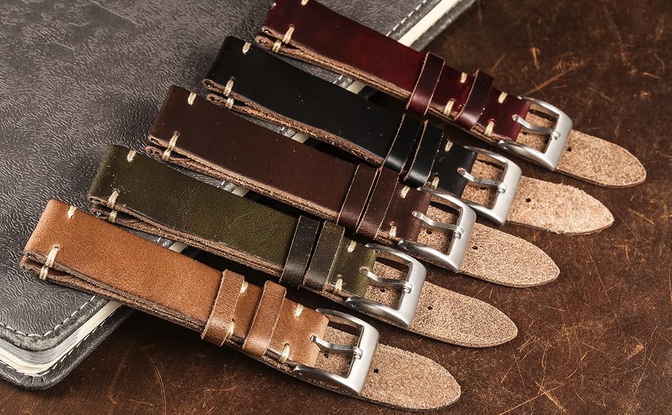 Шкіряний ремінець для годинника Horween Vintage з швидкознімним кріпленням, коричневий, 20 мм