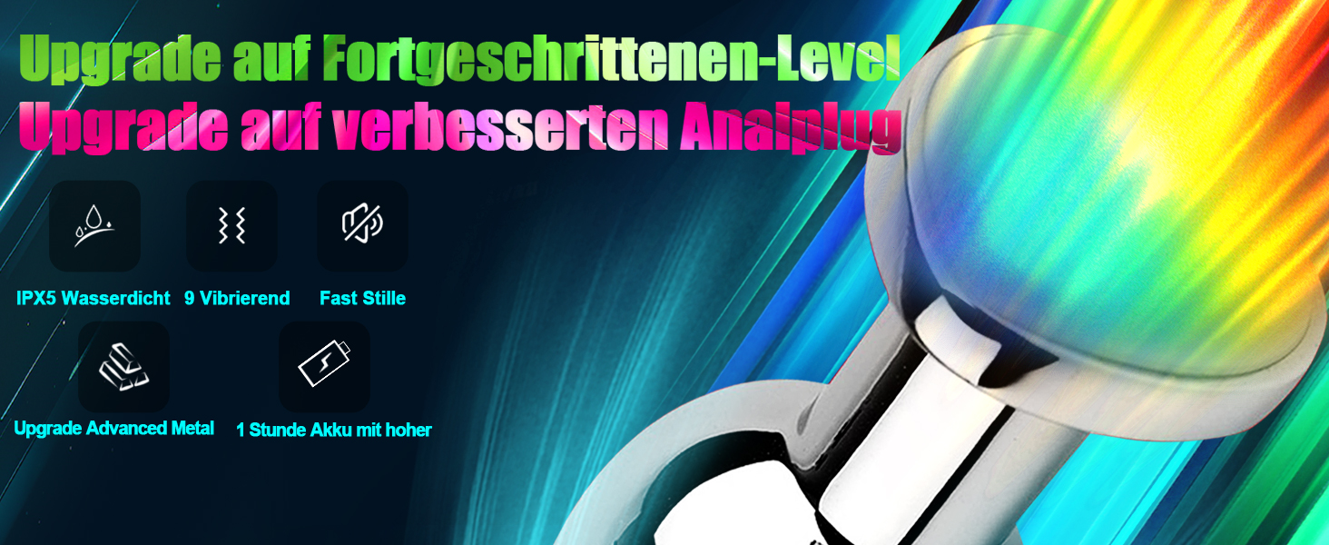 Анаlvibrator ChicLSQ з LED підсвіткою та пультом дистанційного керування Bluetooth, 9 режимів, нержавіюча сталь, для чоловіків та жінок