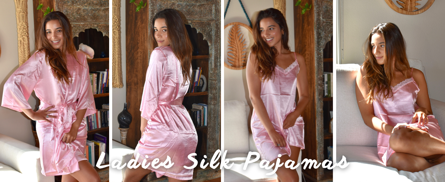 Світшот жіночий Екауер з нічною сорочкою, комплект сатину, сексуальна нічна сорочка, короткий халат, неглиже, весільний комплект, 2 шт., колір шампань, розмір XL