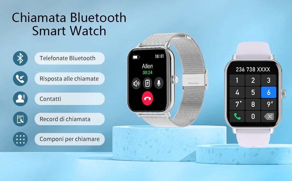 Смарт-годинник унісекс з Bluetooth-дзвінками, 1.85