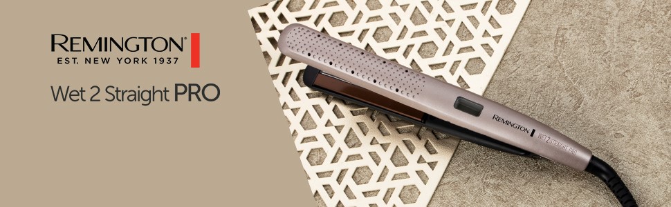 Випрямляч для волосся Remington Wet2Straight Pro S7970 для вологого та сухого волосся, з датчиком вологості та LCD-дисплеєм, 140-230°C