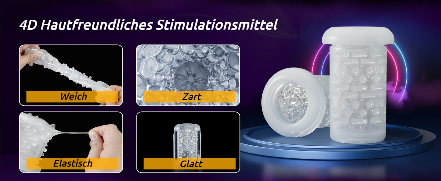 Іграшки для чоловіків: мастурбатор з 6 реалістичними голосами, 7 частотами, 4D текстурою, 380 вібрацій/хв, дискретна упаковка