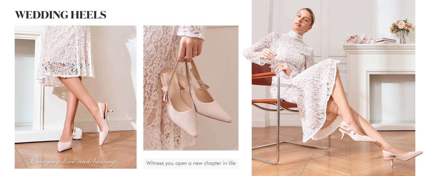 Жіночі туфлі-слингбеки Coutgo з гострим носком на низьких підборах (kitten heel), світло-кавовий колір, розмір 39 EU