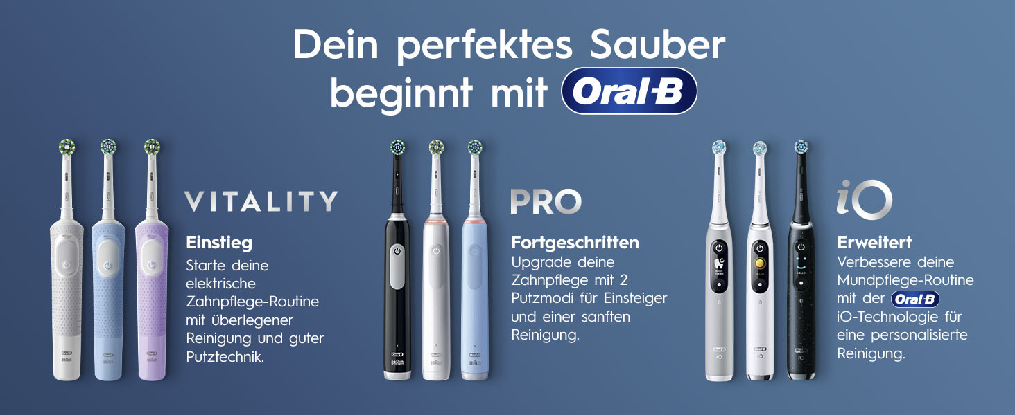 Електрична зубна щітка Oral-B Pro Series 1, набір 2 шт (Рожева та Чорна), 3 режими чищення, 2 смінні насадки