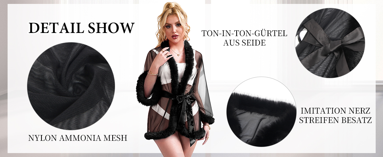 Кимоно жіноче з тюлю, коротке, сексуальне, з штучним хутром, прозоре, великі розміри, для відпочинку, вечірки, вагітним, з поясом, XS-S, рожеве