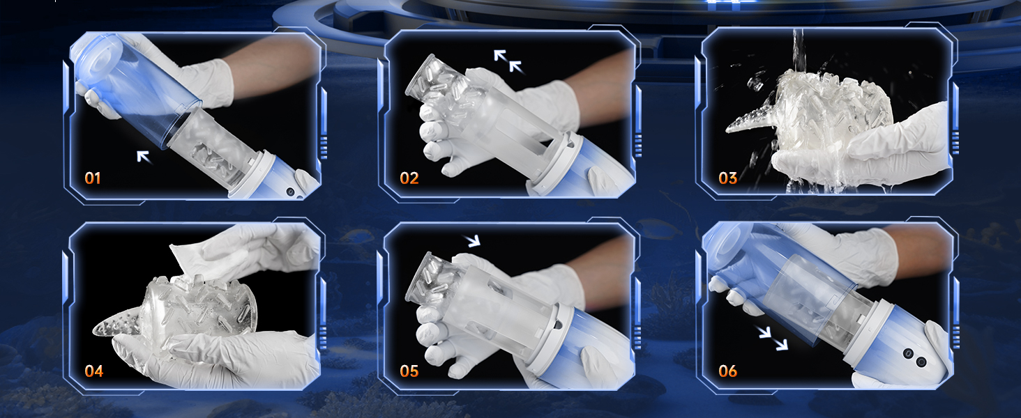 Електричний секс-іграшка для чоловіків з 7 режимами всмоктування та 7 режимами обертання, реалістична вагінальна текстура, IPX7, синій