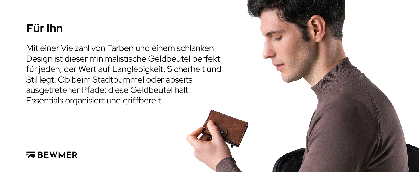 Тонкий гаманець BEWMER v2 з RFID-захистом та монетницею для чоловіків та жінок, картхолдер анти-клонінг для купюр та 9 кредитних карток, чорно-зелений