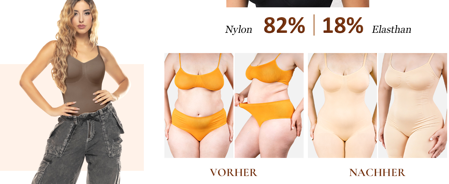 Коригуючий боді для жінок Werena Shapewear — безшовний утягуючий одяг для живота та стегон, формуючий боді-шорти з регульованими бретелями, чорний, розмір L
