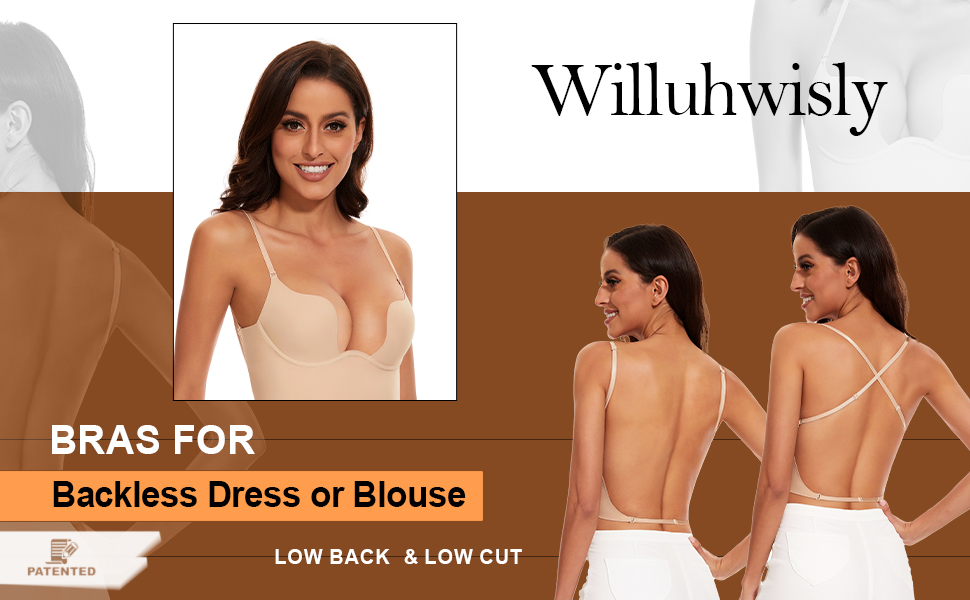 Безшовний бюстгальтер Willuhwisly для жінок, відкритий ззаду, 75C, бежевий