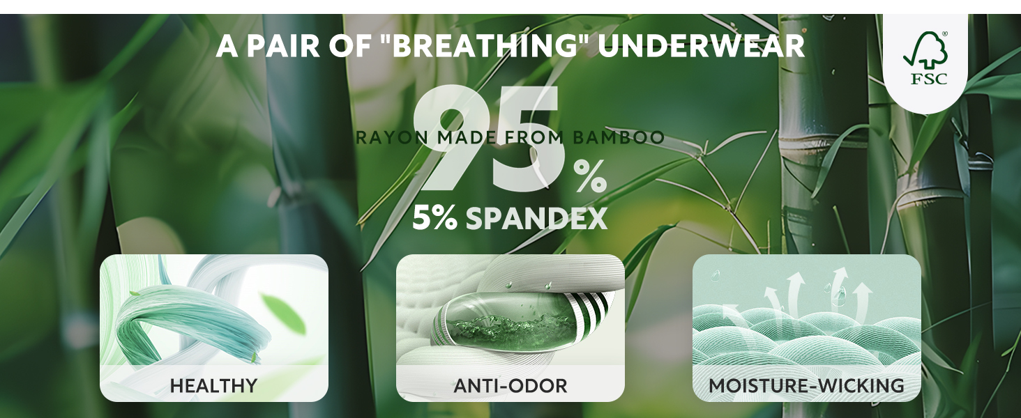 Боксерки чоловічі Separatec 7 шт. з подвійним мішечком, бамбукові, дихаючі, м'які (S, кольори: сіро-блакитний/темно-синій/оливковий/чорний/темно-сірий/темно-фіолетовий/сіро-ліловий)