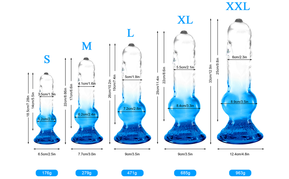 Анальний дildo Difemstoy з сильним присоском, стимулятор G-точки, іграшки для дорослих для жінок, чоловіків, пар (S, блакитно-прозорий)