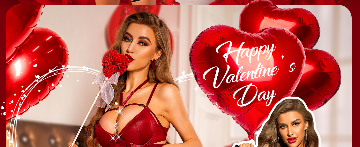 Жіночий комплект спідньої білизни RSLOVE з бретельками - Сексуальна білизна бюстгальтер та труси, 6 предметів, чорний колір