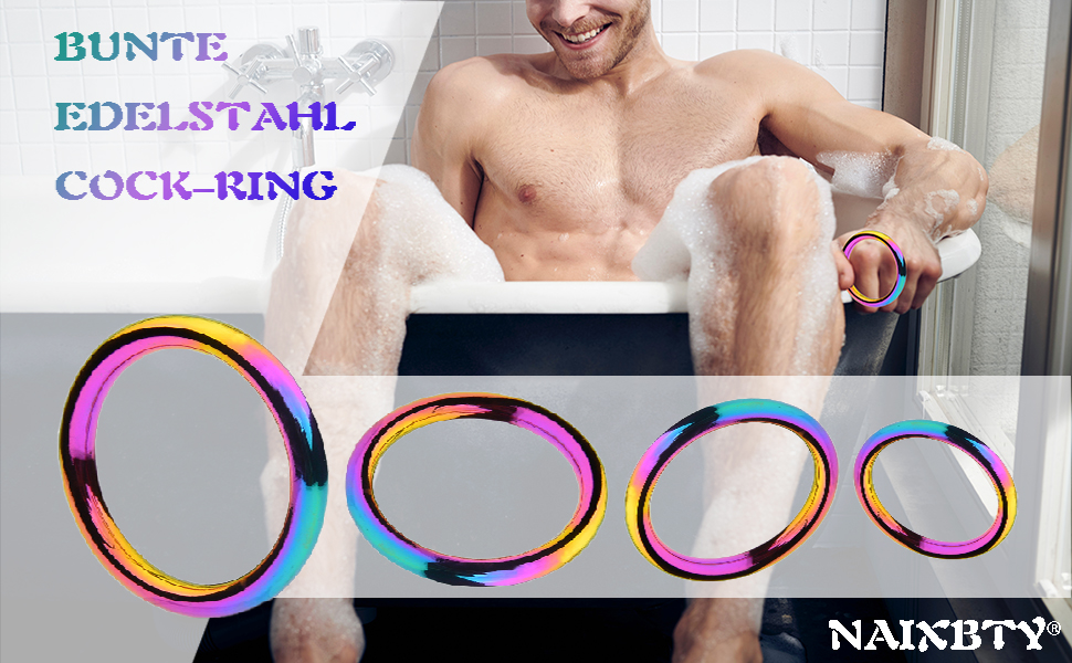 Кольця для пеніса з нержавіючої сталі - набір 40+45+50+55 мм для чоловіків