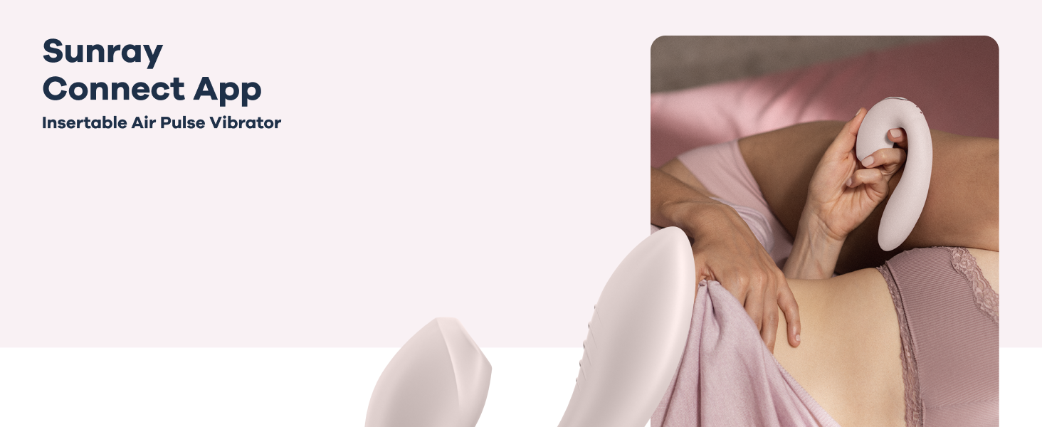 Satisfyer Sunray Connect App Rabbit - вібратор для жінок з підключенням по Bluetooth | Кліторальний та G-точковий масаж | Водостійкий (IPX7) | Бездротовий | З високоякісного силікону | Рожевий колір