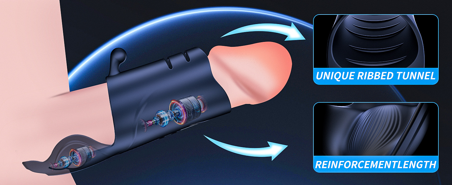 Вібратор для пеніса Jpscor - кільце для пеніса з 10 режимами вібрації, рукав для збільшення та подовження ерекції