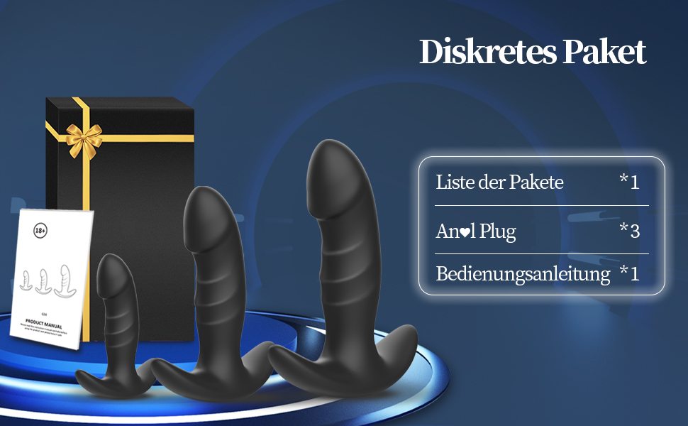 Набір анальних пробок для жінок та чоловіків (3 шт.) - силіконові, різних розмірів (S, M, L) - секс-іграшка для пар, початківців та досвідчених