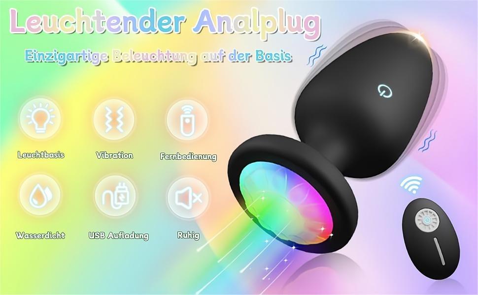 LED анальний вібратор ChicLSQ – вібратор з силікону з 10 режимами, пультом дистанційного керування, стимулятор простати, чорний