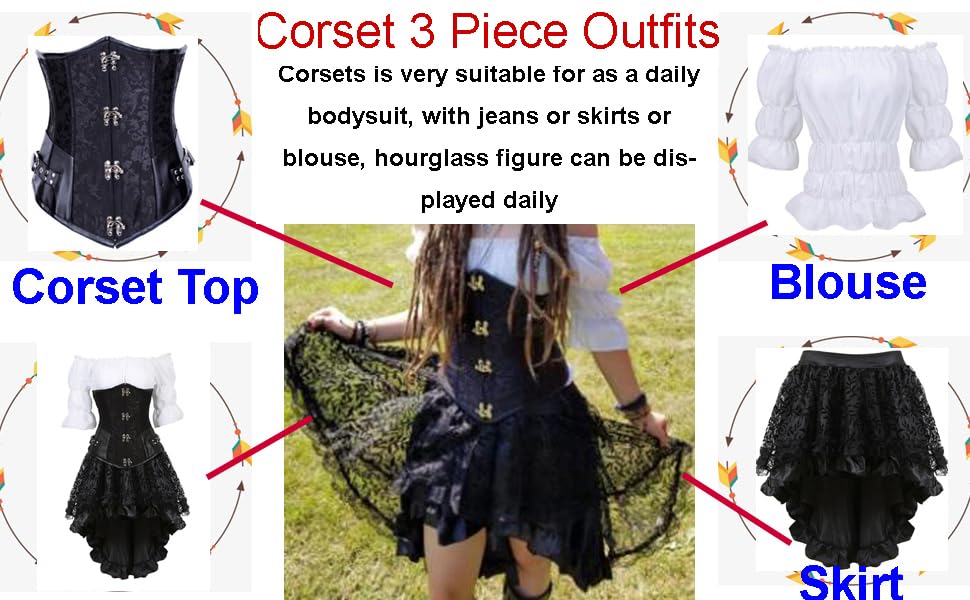 Жіночий топ-корсет Grebrafan у готичному стилі з бретелями, чорний та червоний, розмір 38-40