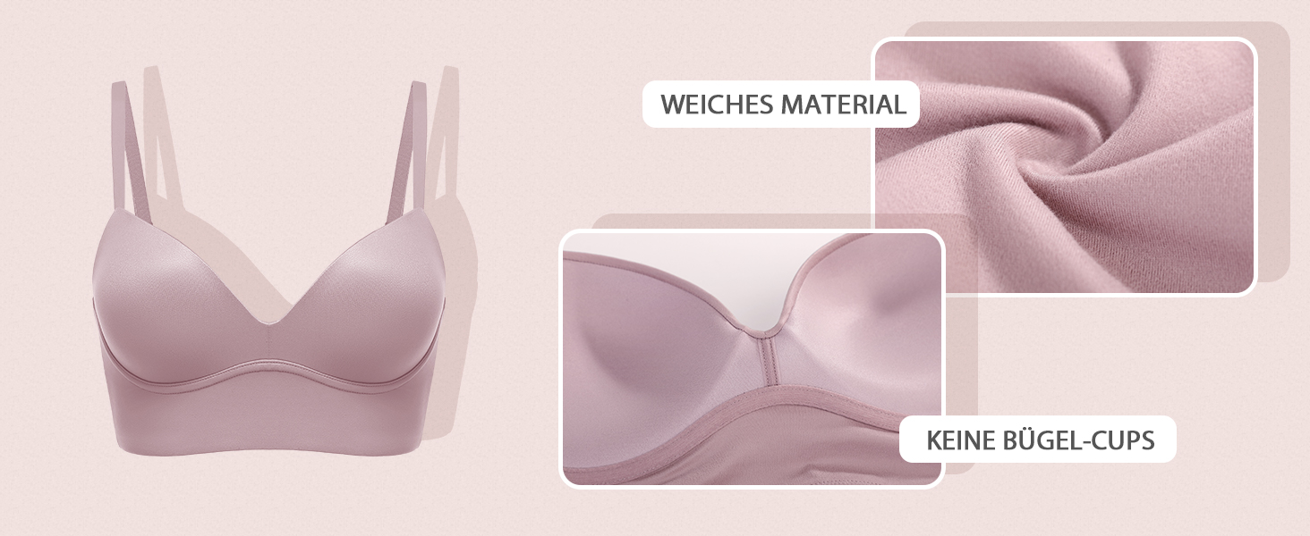 DOBREVA бюстгальтер без кісточок Push Up, T-shirt, BHS, з м'якою підтримкою, гладкий, 75B, бежевий