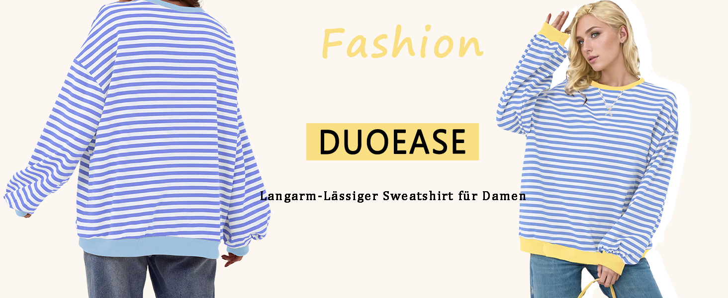 Жіночий смугастий светр-пуловер DUOEASE oversize з довгим рукавом, осінній круглий виріз, Y2K світшот, зелено-рожевий, розмір L