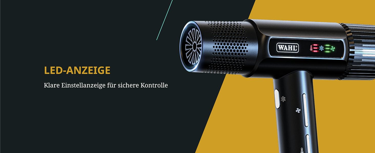 Професійний іонний фен Wahl Vanquish 1600W з FlowControl, магнітними насадками та дифузором, чорний