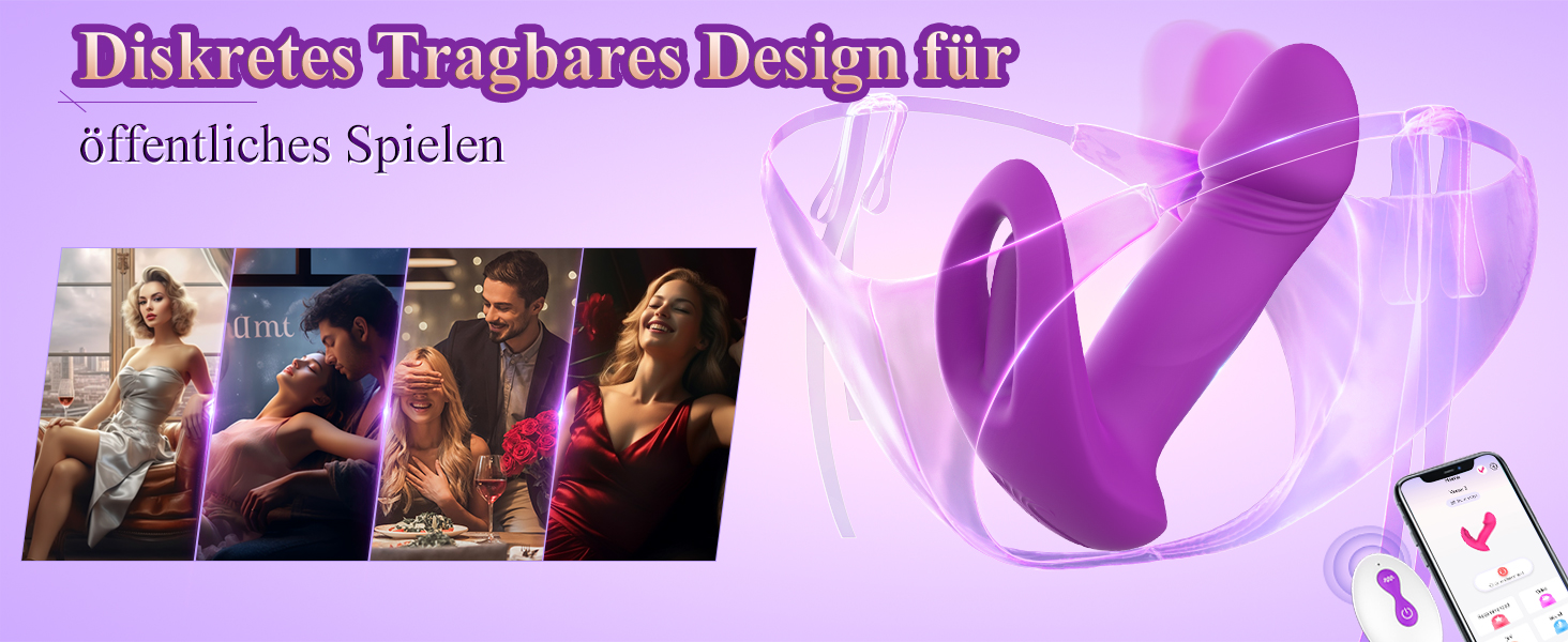 Інтимні іграшки для пар EAWESION: вібратор-масажер, анальний плагін, стимулятор G-точки, 9 режимів, фіолетовий