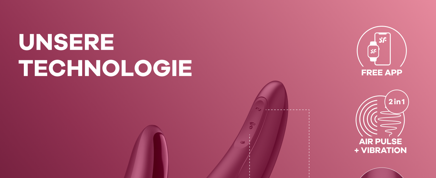 Satisfyer Curvy 1 Connect: Вібратор для клітора з додатком, 13.5 см, бордовий колір - інтенсивний стимулятор з технологією тиску