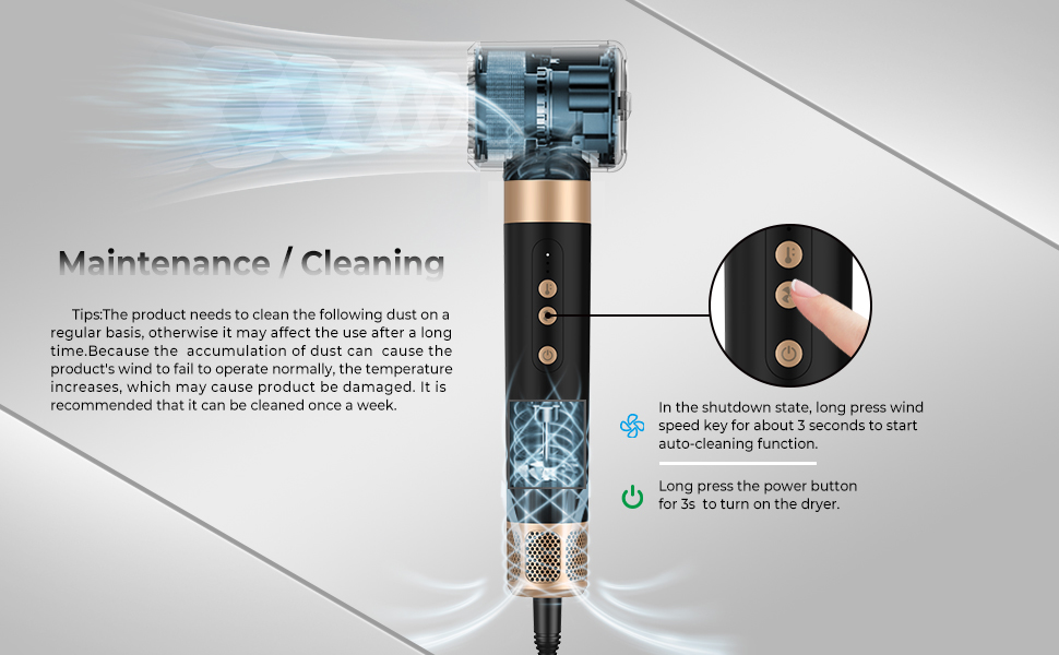 Мультистайлер для волосся 5 в 1 MogaWave Airstyler Pro 1000W: стайлер-фен, плойка для завивки та об'ємна щітка з іонізацією, коричневий
