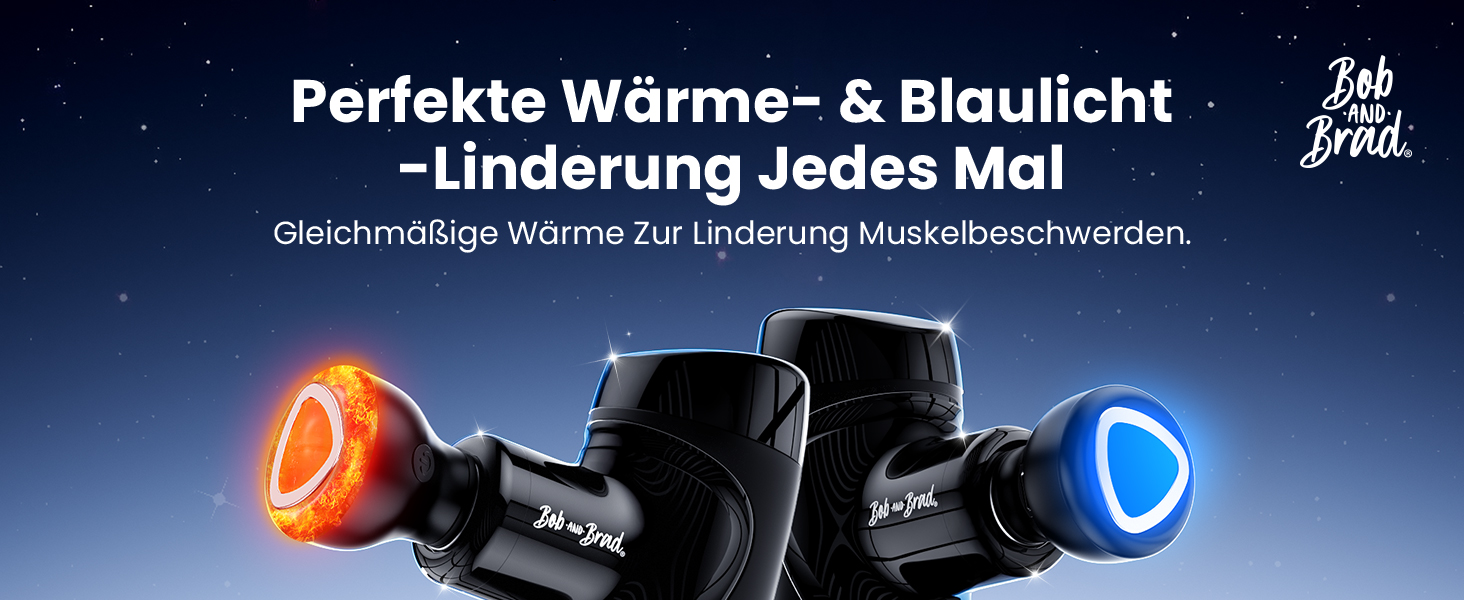 Міні-перкусійний масажер BOB AND BRAD M7 PLUS з функцією підігріву, ручний масажний пістолет для м'язів