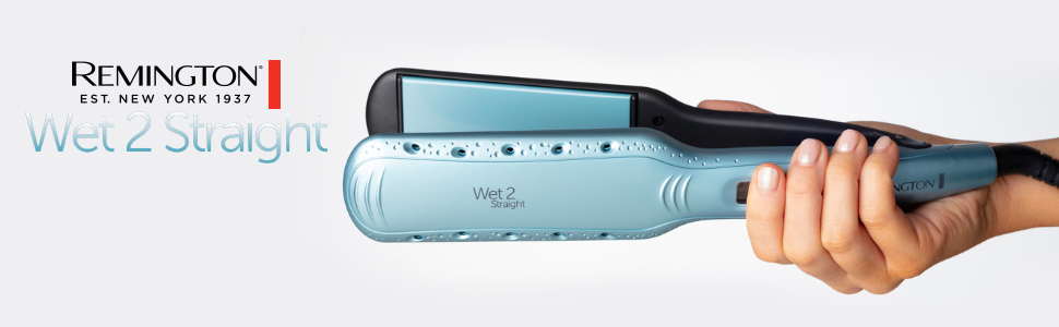 Випрямляч для волосся Remington Wet2Straight S7350 для вологого та сухого волосся, широкі пластини, LCD-дисплей, 140-230°C, бірюзовий