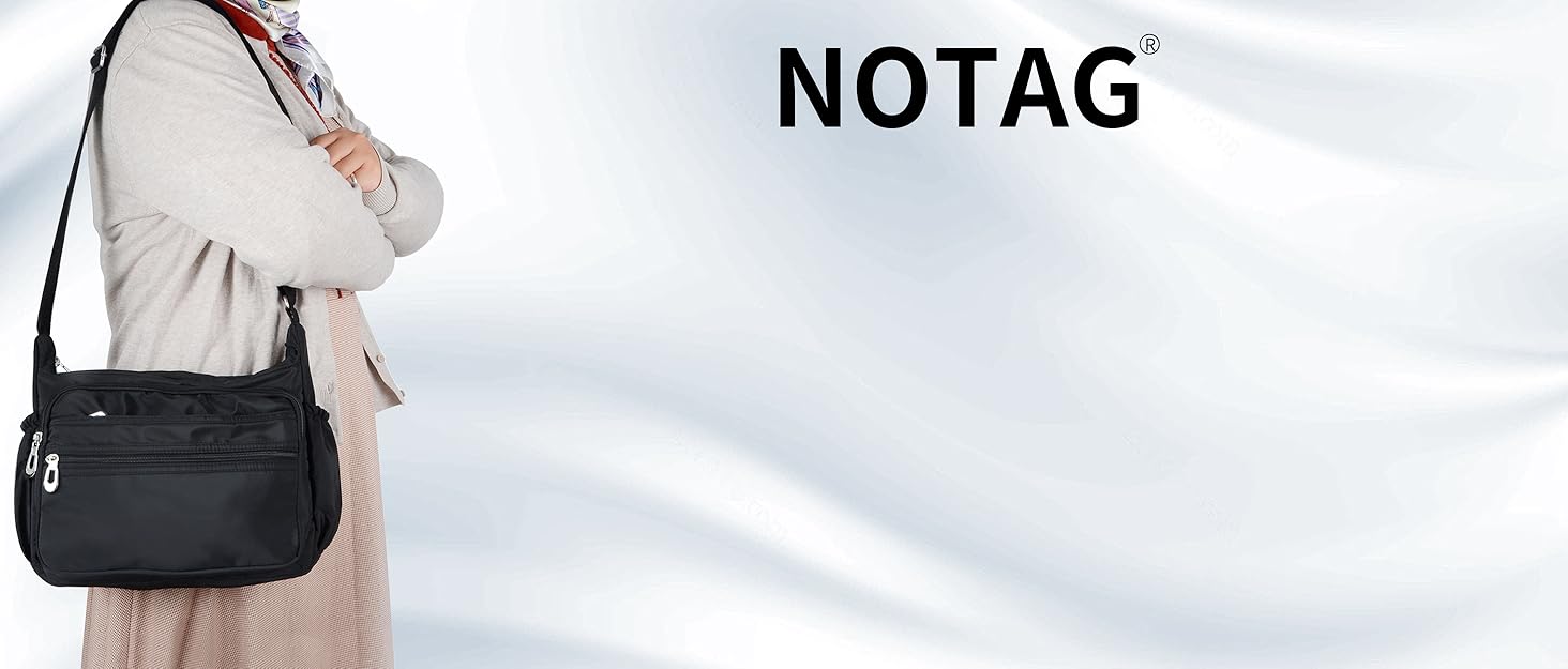 Жіноча сумка-кросбоді NOTAG з нейлону з квітковим принтом, багатофункціональна сумка через плече з кишенями, синя