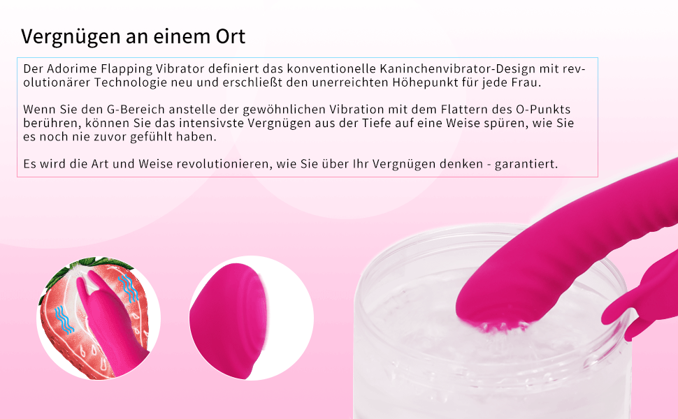 Вібратор для клітора G-punkt Adorime з унікальним дизайном 2-в-1, рожевий, для стимуляції