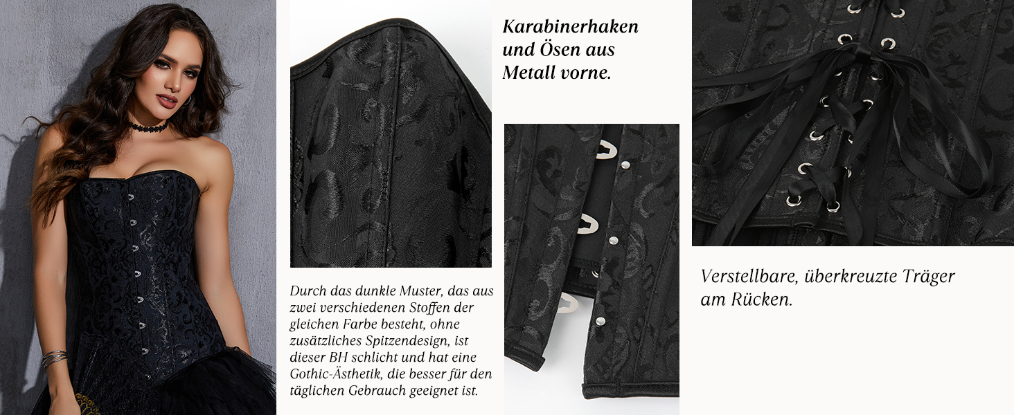 Корсетний топ SLIMBELLE для повного бюсту: готичний корсет з мереживом та шнурівкою, бюстгальтер-корсет, Tanga (L, Бордовий)