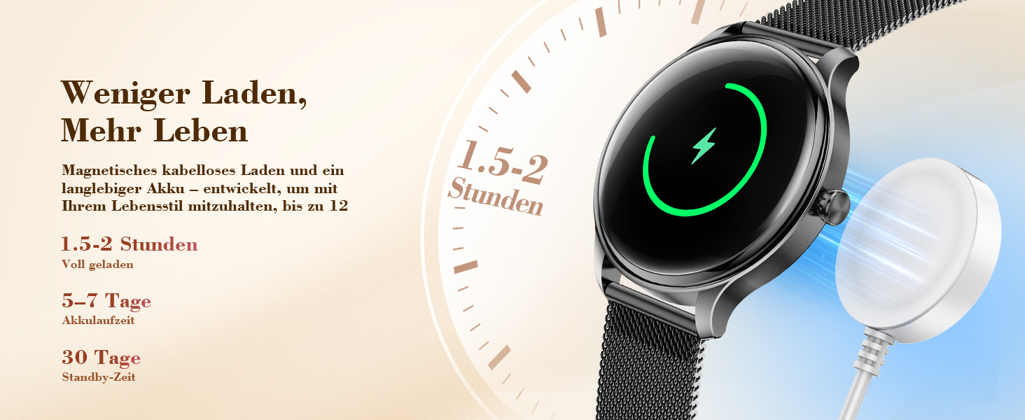 Смарт-годинник WalkerFit для жінок, круглий AMOLED дисплей 1.43