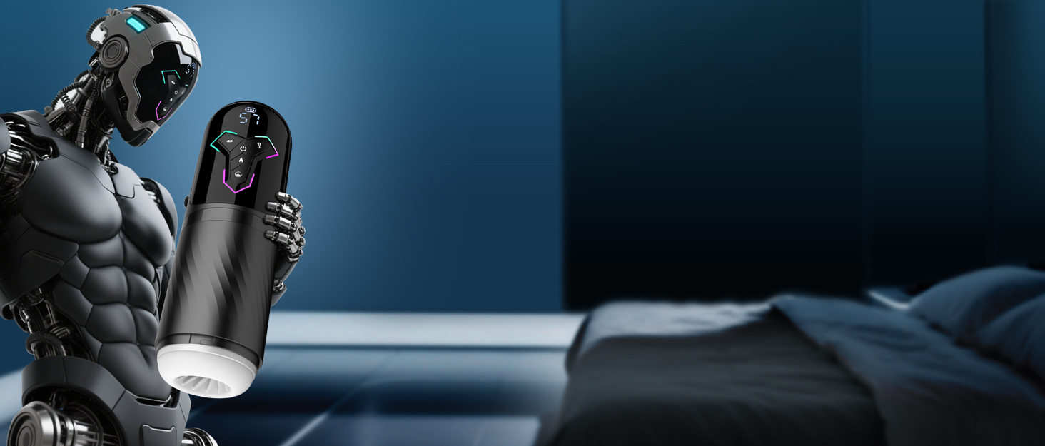 Мастурбатор для чоловіків KI-Interaktion з 10 вібраціями, 7 режимами розтягування та 5 режимами стимуляції. Секс-іграшка з підігрівом та керуванням через APP