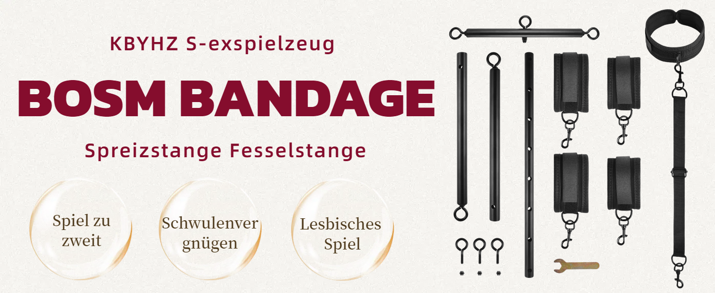 Розпірка для бондажу з металу, наручники та кайдани для ніг BDSM для пар (чорний)