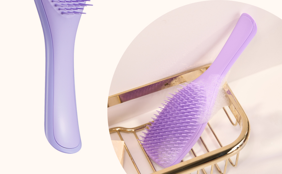 Щітка для волосся Tangle Teezer Ultimate Detangler для кучерявого та жорсткого волосся (типи 3C-4C), розплутуюча, дворівневі щетинки для визначення локонів та зменшення пухнастості, Манго та Рожевий