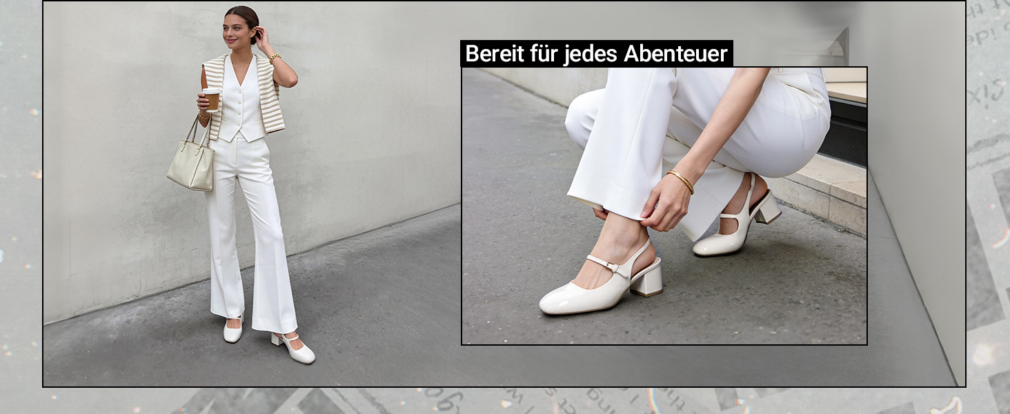 Жіночі туфлі Mary Jane DREAM PAIRS на низьких масивних підборах, закритий квадратний носок, slingback, чорні човники для офісу та вечірок, 40 EU