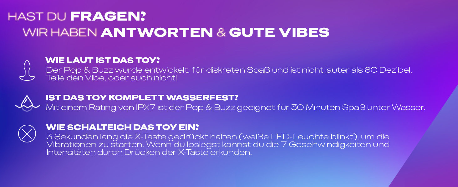 Анальний вібратор Durex Pop & Buzz - 7 режимів, USB-зарядка, вологостійкий, для жінок, чоловіків та пар