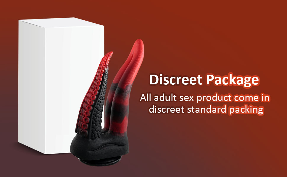Анальний стимулятор Shkanla Monster Doppeldildo з щупальцями, реалістичний гігантський дилда з присосками, силікон, фентезі, стимулятор G-точки, іграшка для дорослих, червоний, чорний