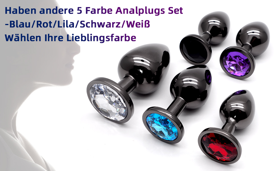 Набір анальних пробок 3 шт. з металу (Gunmetal) - велика, середня, мала. Підходить для початківців, жінок, чоловіків, пар.