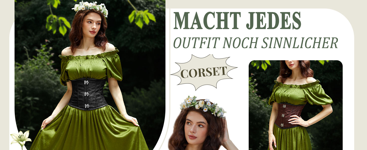 Жіночий корсет-топ JasGood: готичний корсет з мереживом, чорний жакардовий корсет для талії, ідеальний для Хелловіну