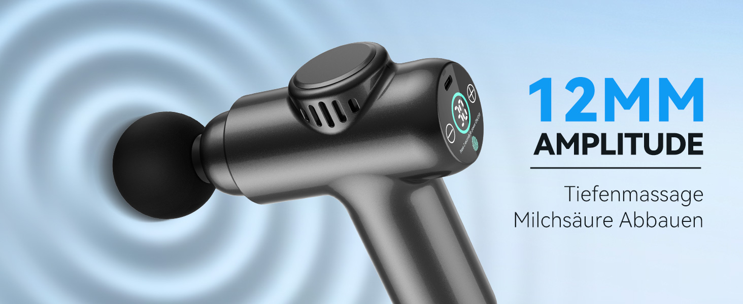 Міні-масажер перкусійний Mini Massage Gun для глибокого масажу тканин, 30 рівнів швидкості, LCD-дисплей, портативний пістолет від м'язового болю та скутості