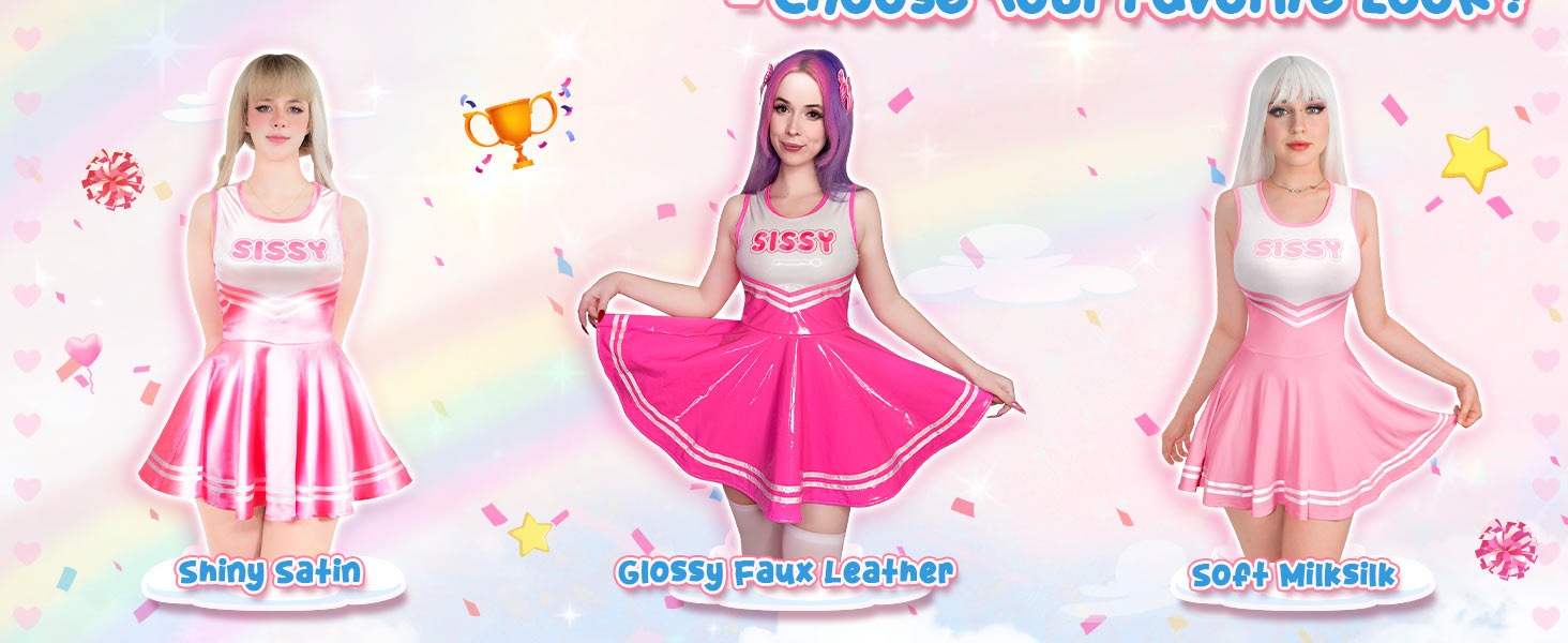 Рожевий боді-комбінезон LittleForBig Sissy з атласу, без рукавів, розмір XL