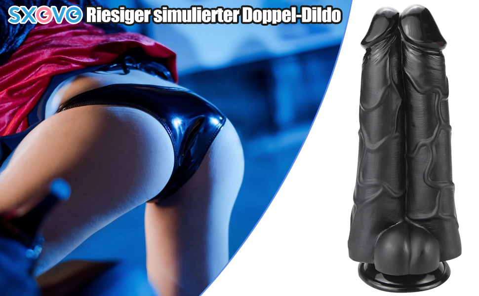 Силіконовий Doppeldildo Double Dildos - Реалістичний двосекційний вібратор з сильним присоском (Чорний)