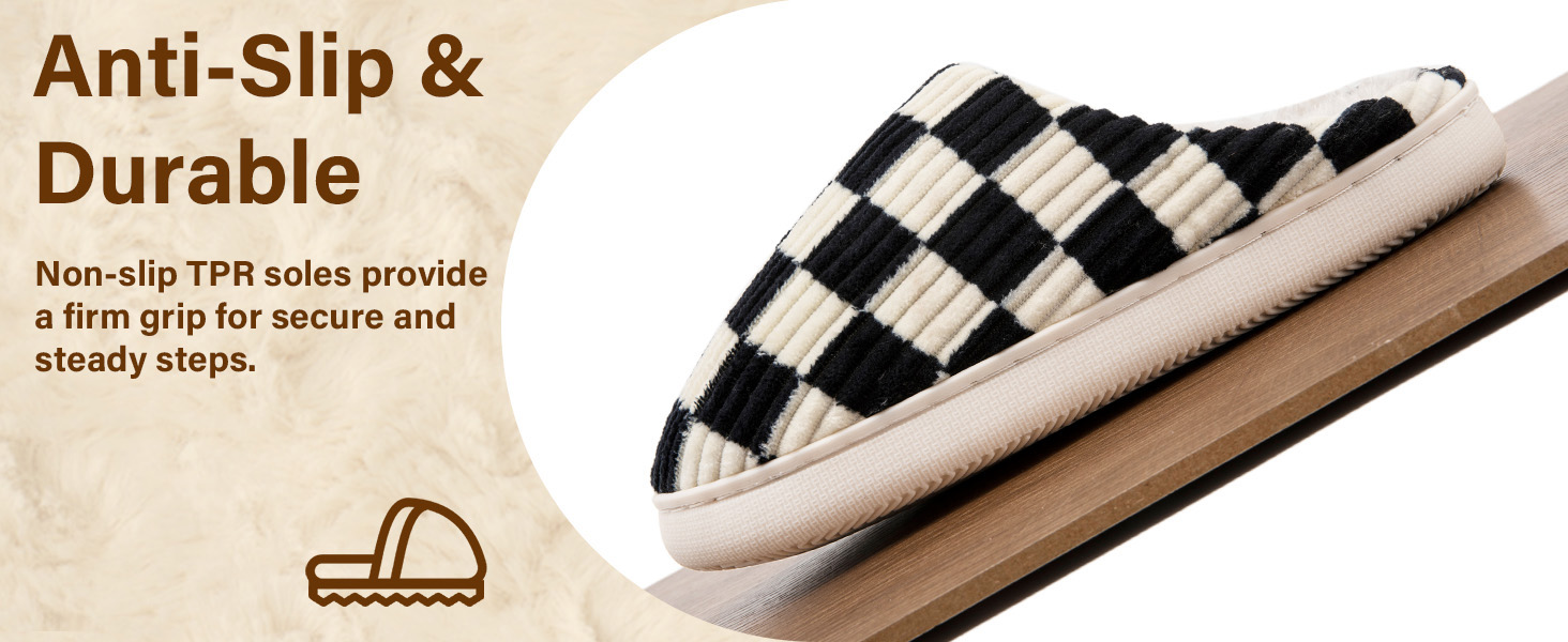 М'які домашні капці Guyarns у формі хмаринки з ефектом пам'яті (Memory Foam), плюшеві та протиковзкі, в клітинку, чорні, розмір 38/39 EU