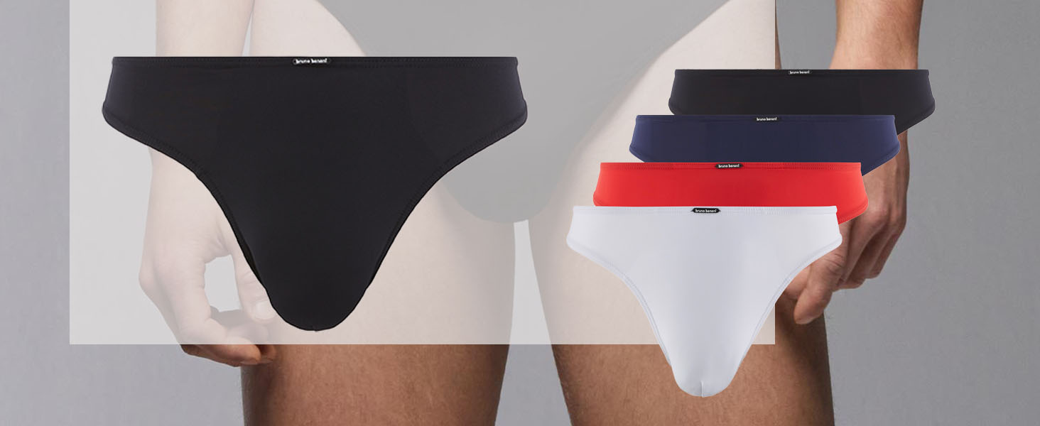 Труси чоловічі Bruno Banani 4 шт. - Мікрофібра, дихаюча тканина, низька посадка, чорний/темно-синій/червоний/білий